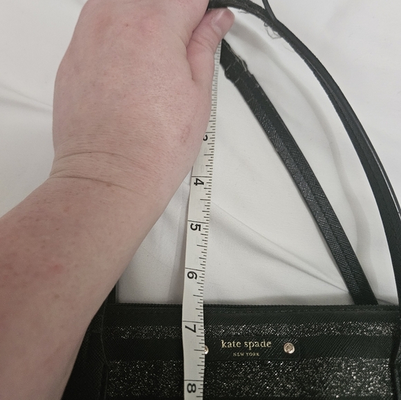 Kate Spade Black Glitter Striped Hand Bag! - Picture 9 of 9